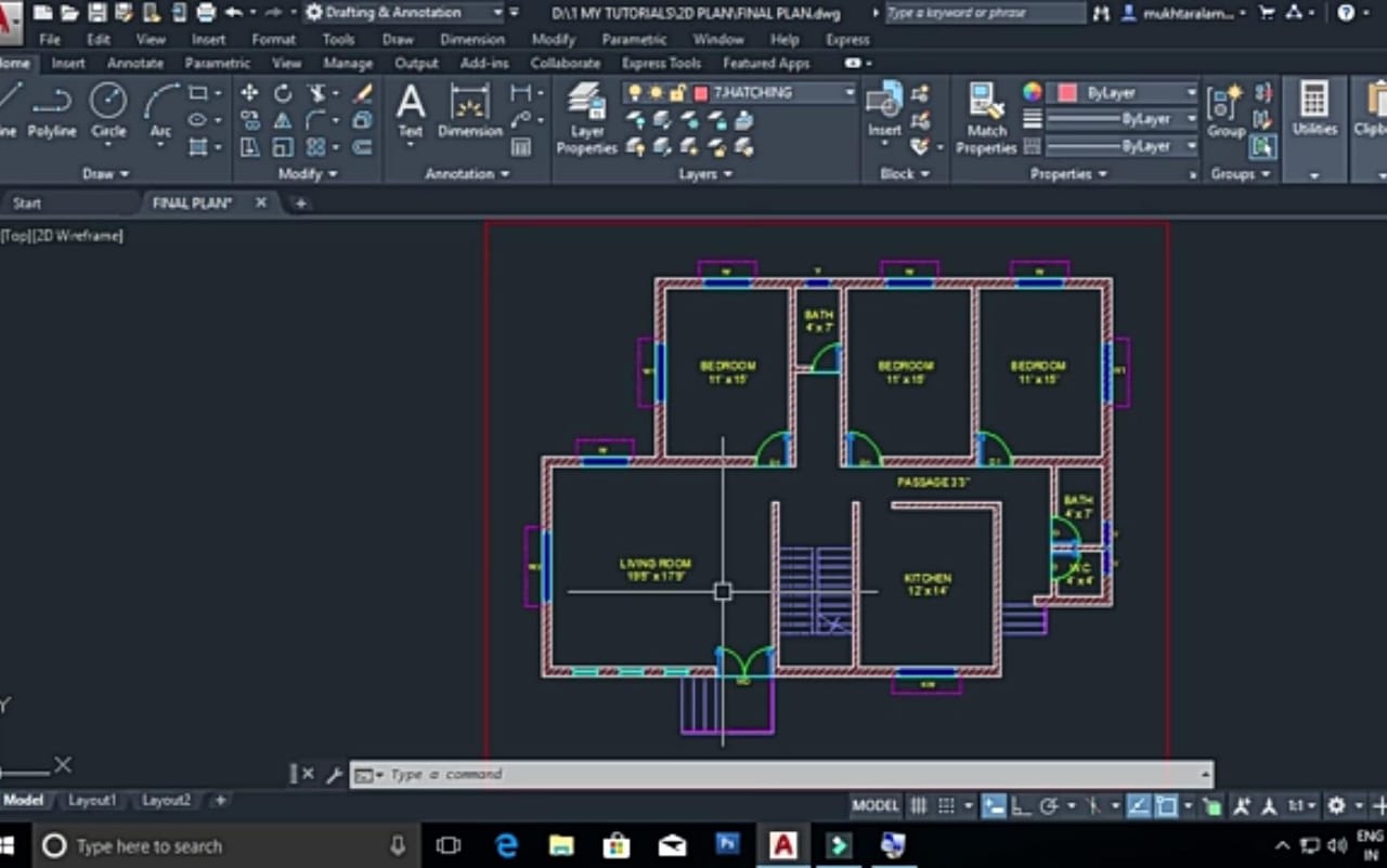 2D Floor Plan — AutoCAD